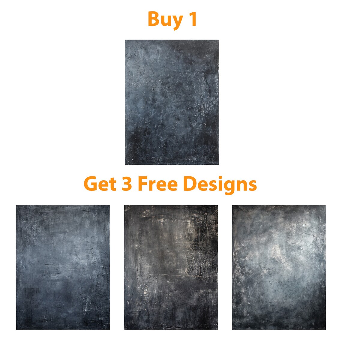 Dark Moody Charcoal Grey Textured Abstract Minimalist Art Poster - Image 6