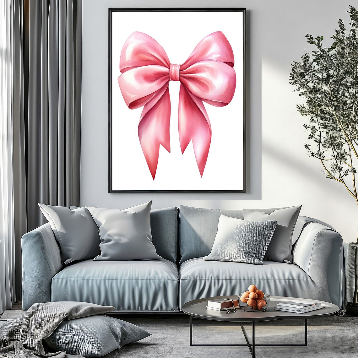 Balletcore Wall Art Pink Bow Painting Coquette Room Print Aesthetic Teen Girls Blush Preppy Girly Poster Dorm College Apartment Decor - Image 2