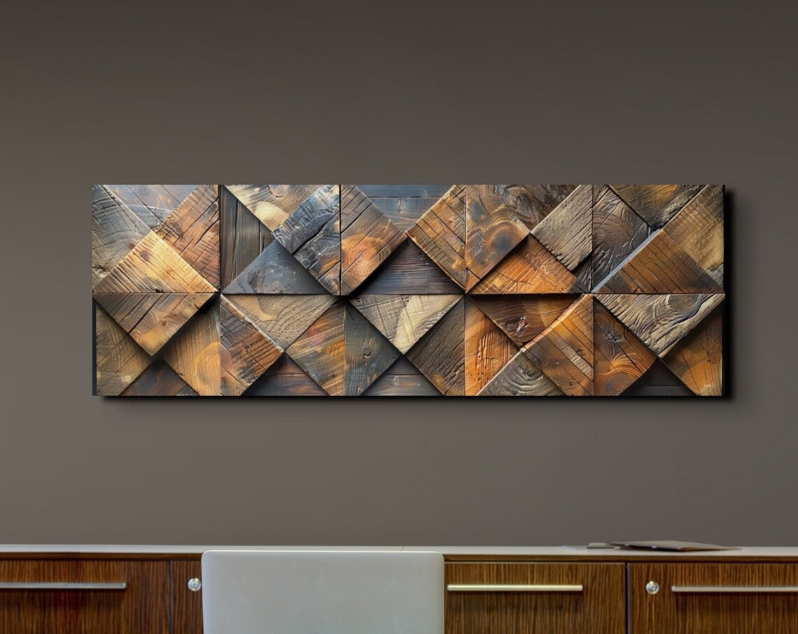 Wood Pattern Style Art Print, Panoramic Decor