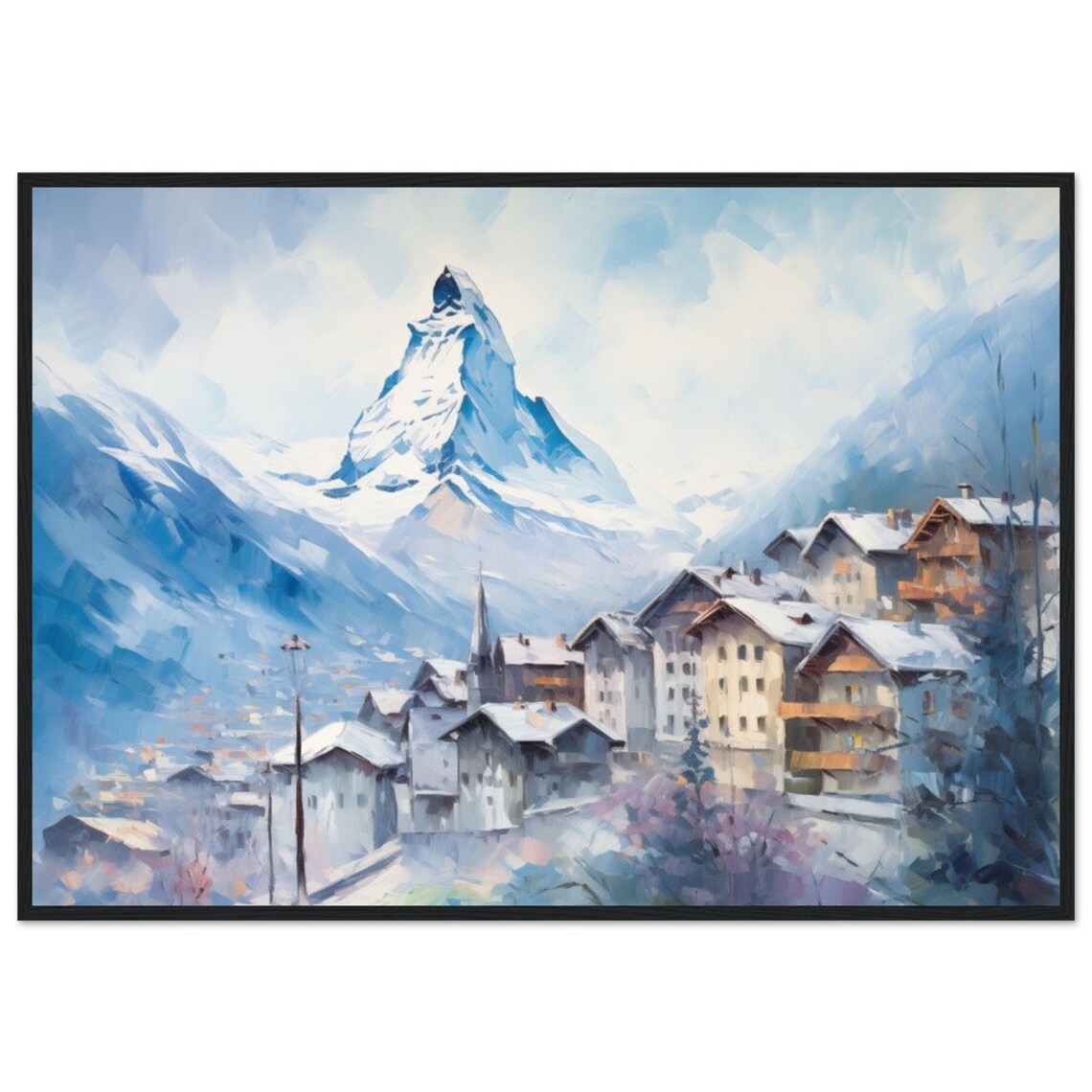 Switzerland Mountain Wall Art, Swiss Alps Travel Poster