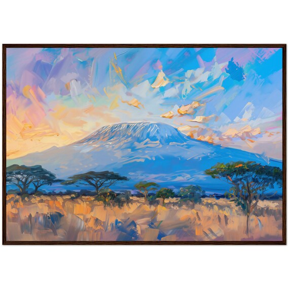 Mount Kilimanjaro Travel Poster, Africa Art Print