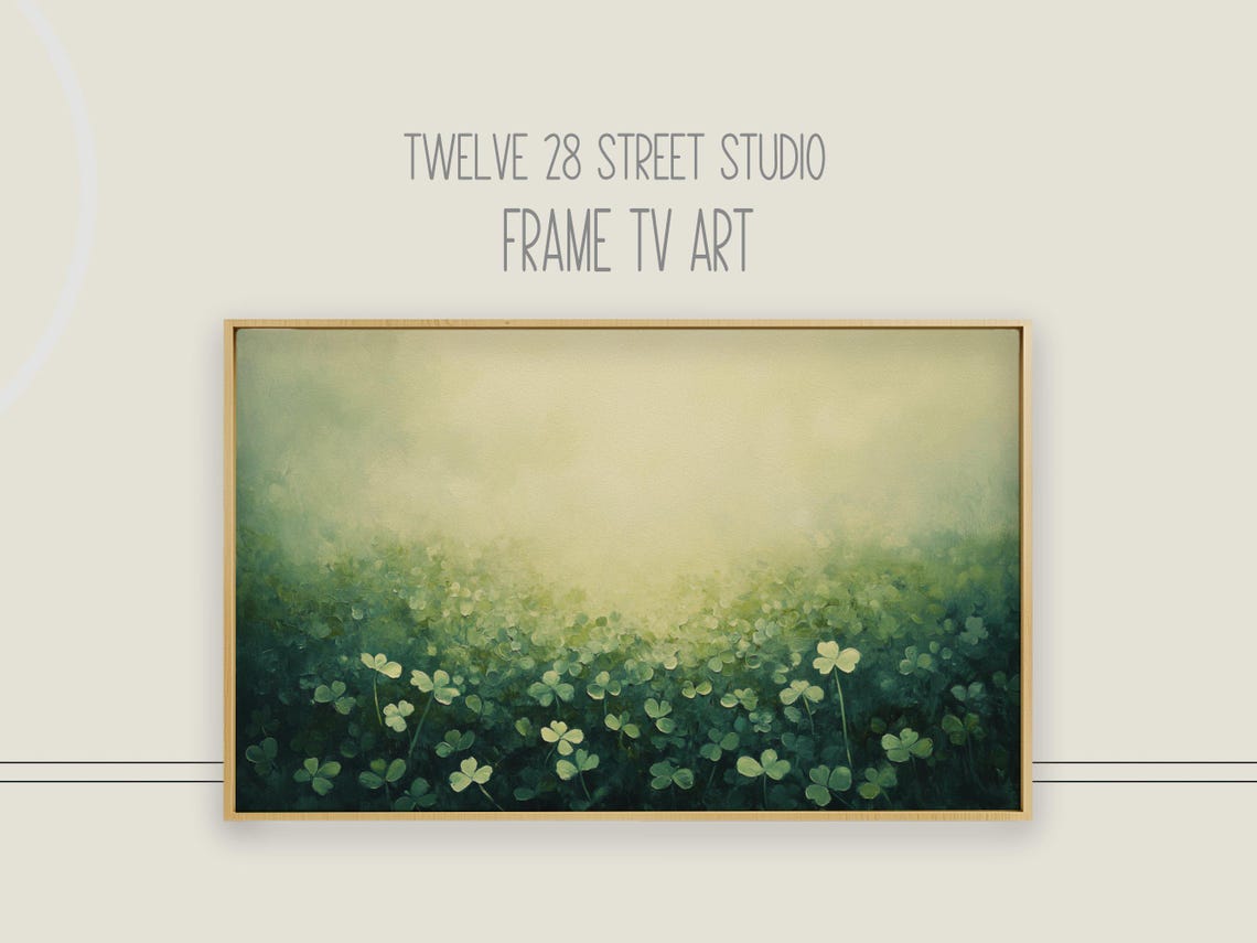 St Patricks Day Golden Glow Shamrock Meadow Dark Romantic Field Poster