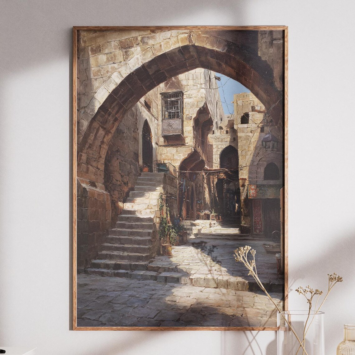 Old Town Stone Archway Alleyway Rustic Europe Street Art Poster