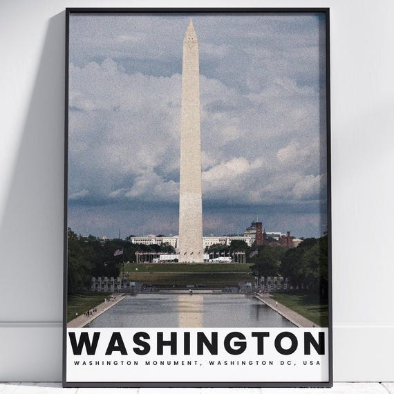 Washington Monument Print Dc Art Us Landmark Poster History Decor Travel Gift