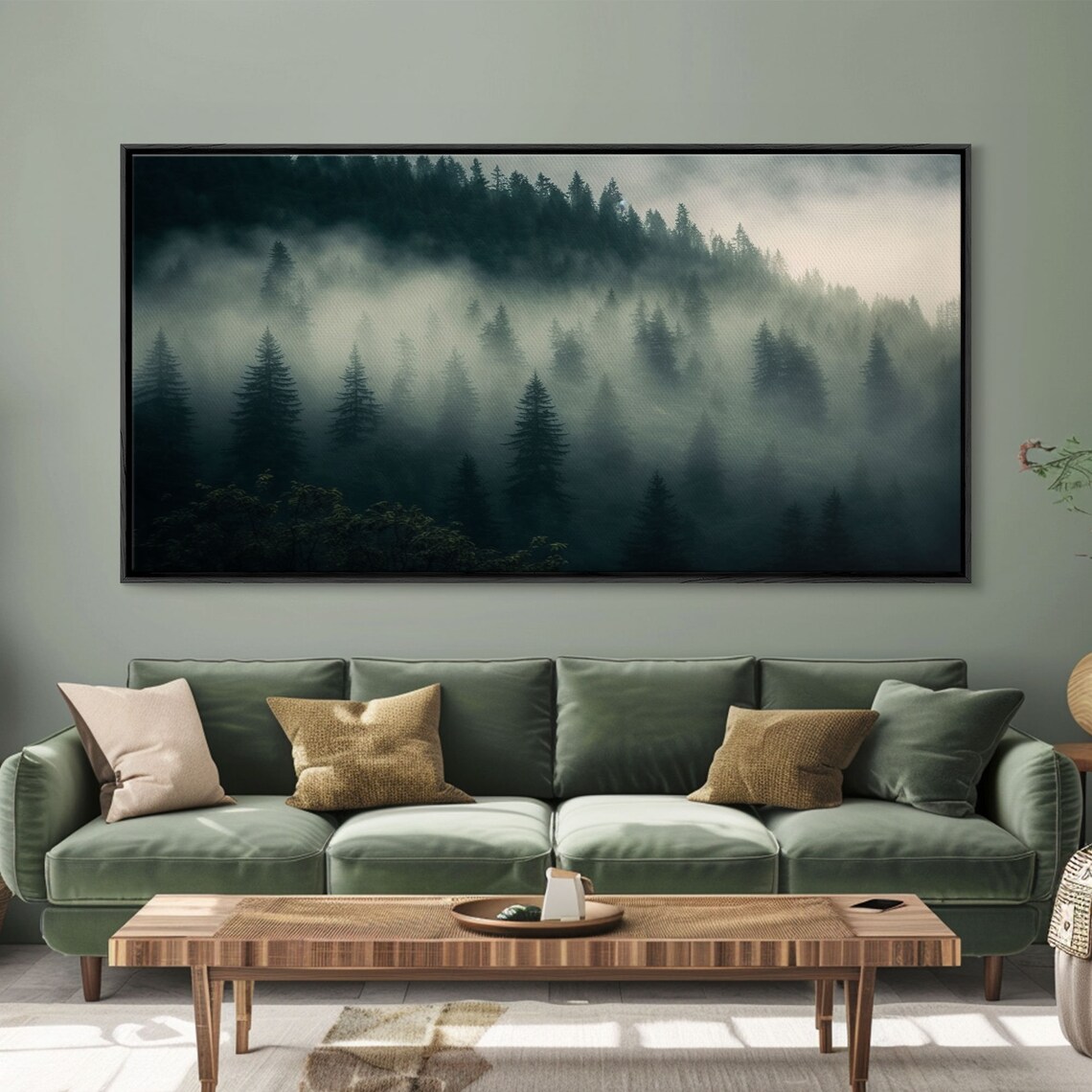 Foggy Pine Forest Canadian Landscape Art Print - Image 4