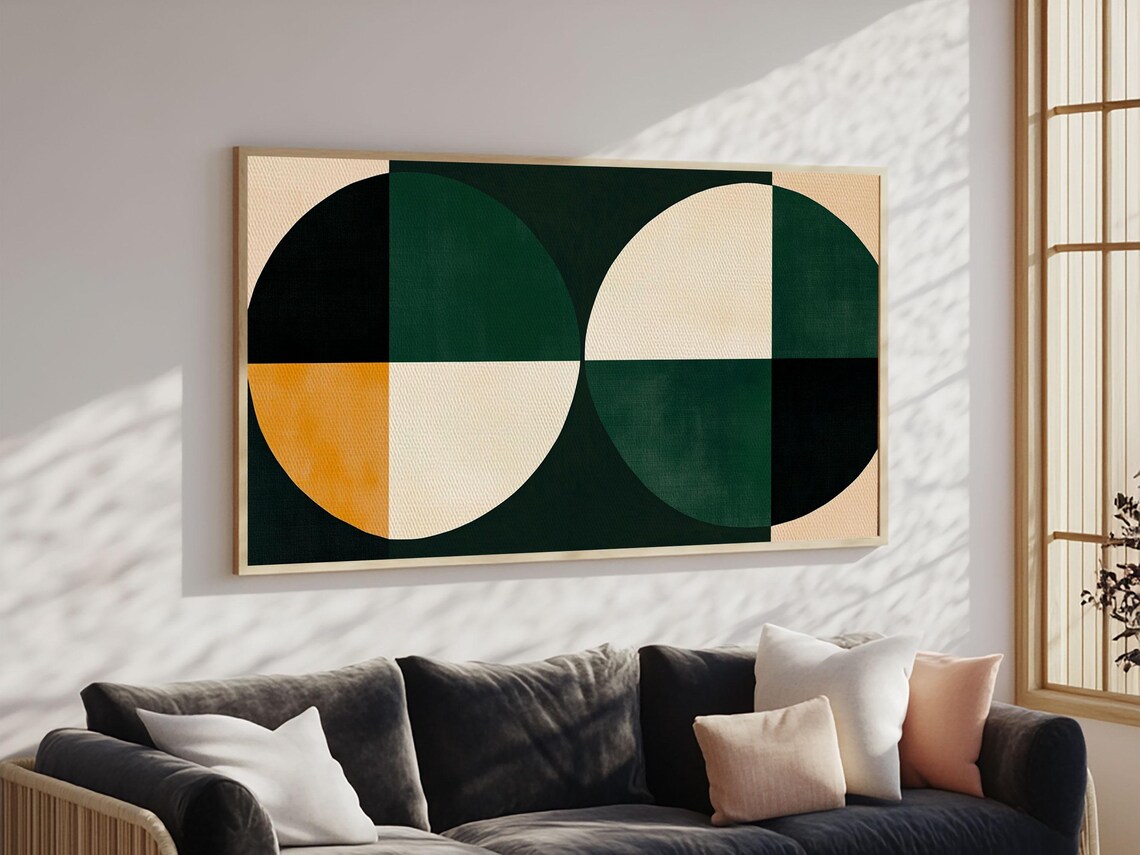 MCM Geometric Wall Art, Abstract Modern Poster - Image 3