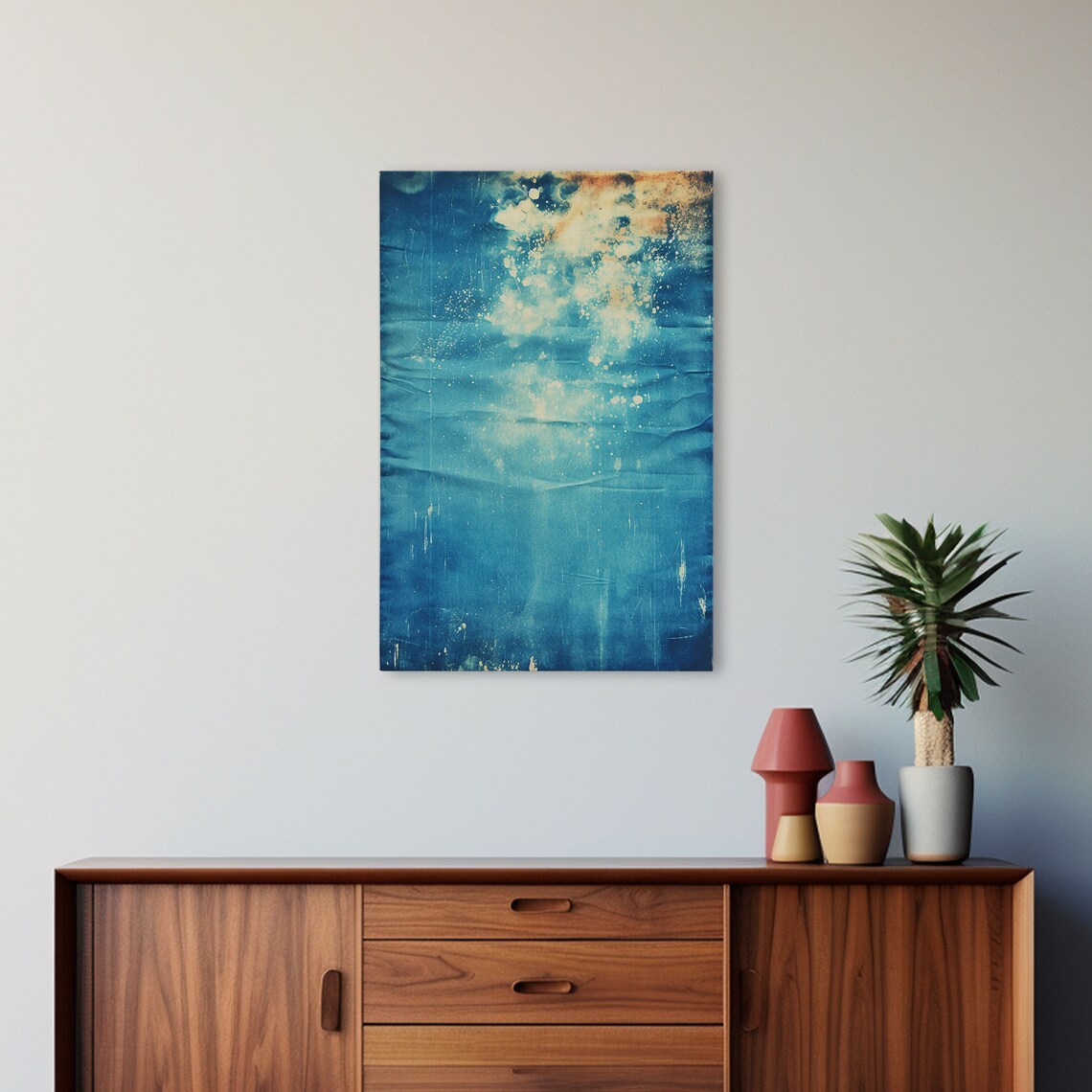Denim Tie-Dye Texture Art Print, Boho Minimalist - Image 6