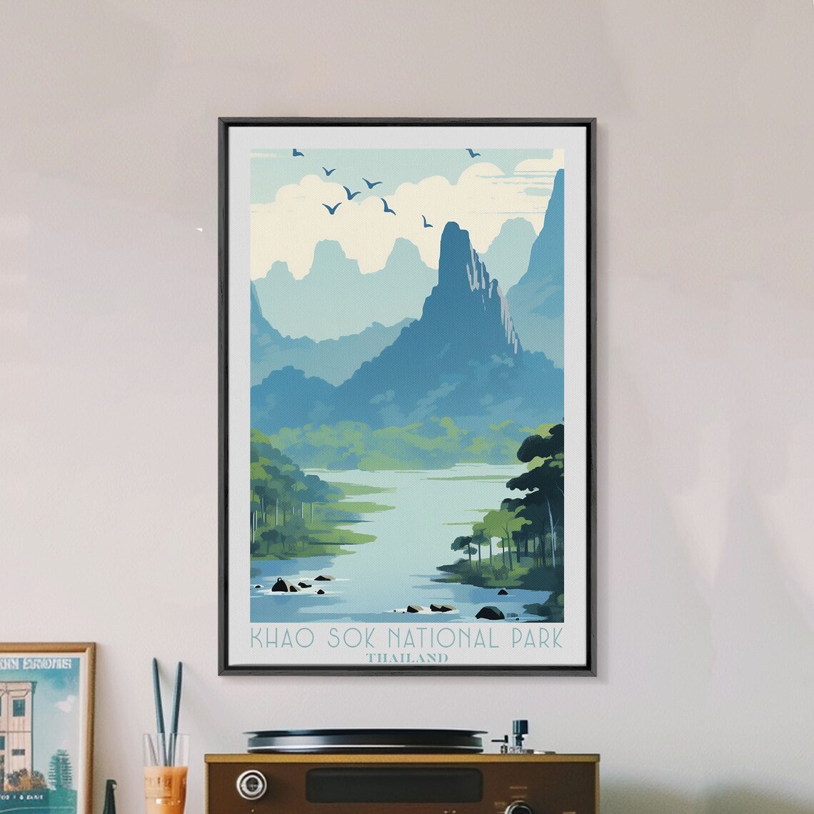 Khao Sok National Park Thailand Karst Peaks River View Travel Poster - Image 5