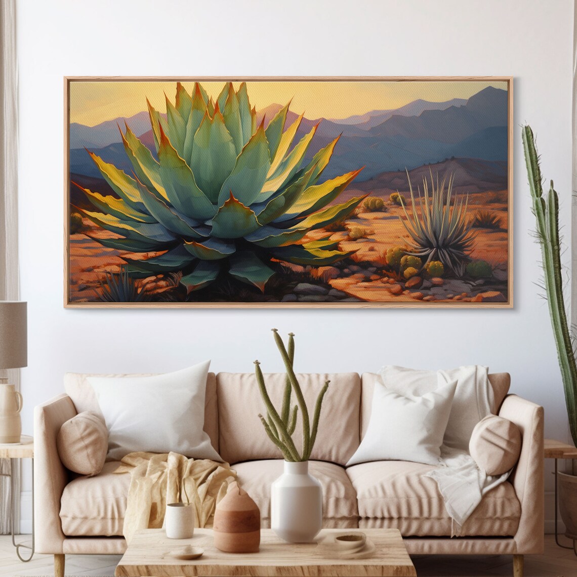Southwestern Agave Desert Landscape Art Print - Image 3