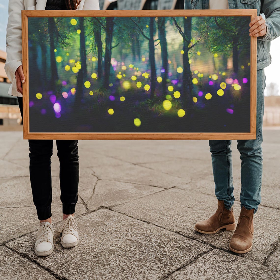 Magical Fireflies Glowing Night Forest Fairy Lights Art Poster - Image 5