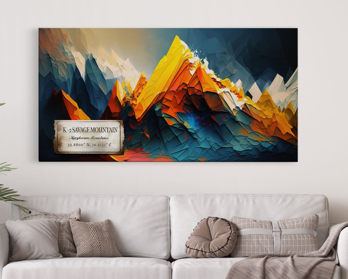 K 2 Savage Mountain Framed Wall Art Travel Poster Travel Art Mountain Painting Print - Image 3