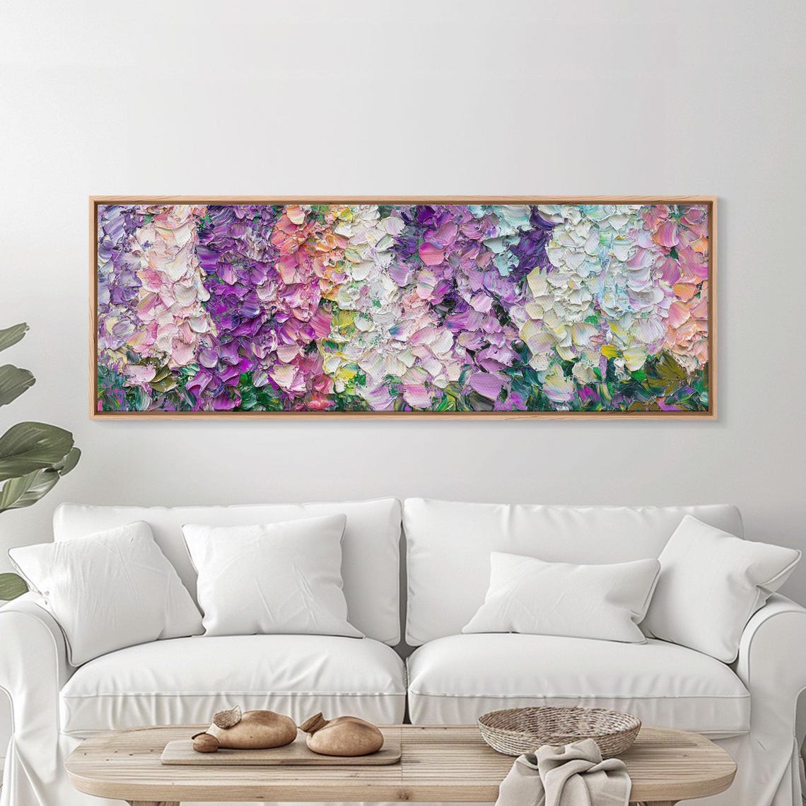 Pink Purple Impasto Floral Abstract Blossoms Oil Painting Art Poster - Image 6