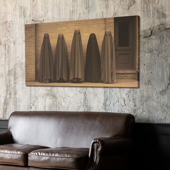 Vintage Tin Type Ghost Art Print, Dark Academia Halloween