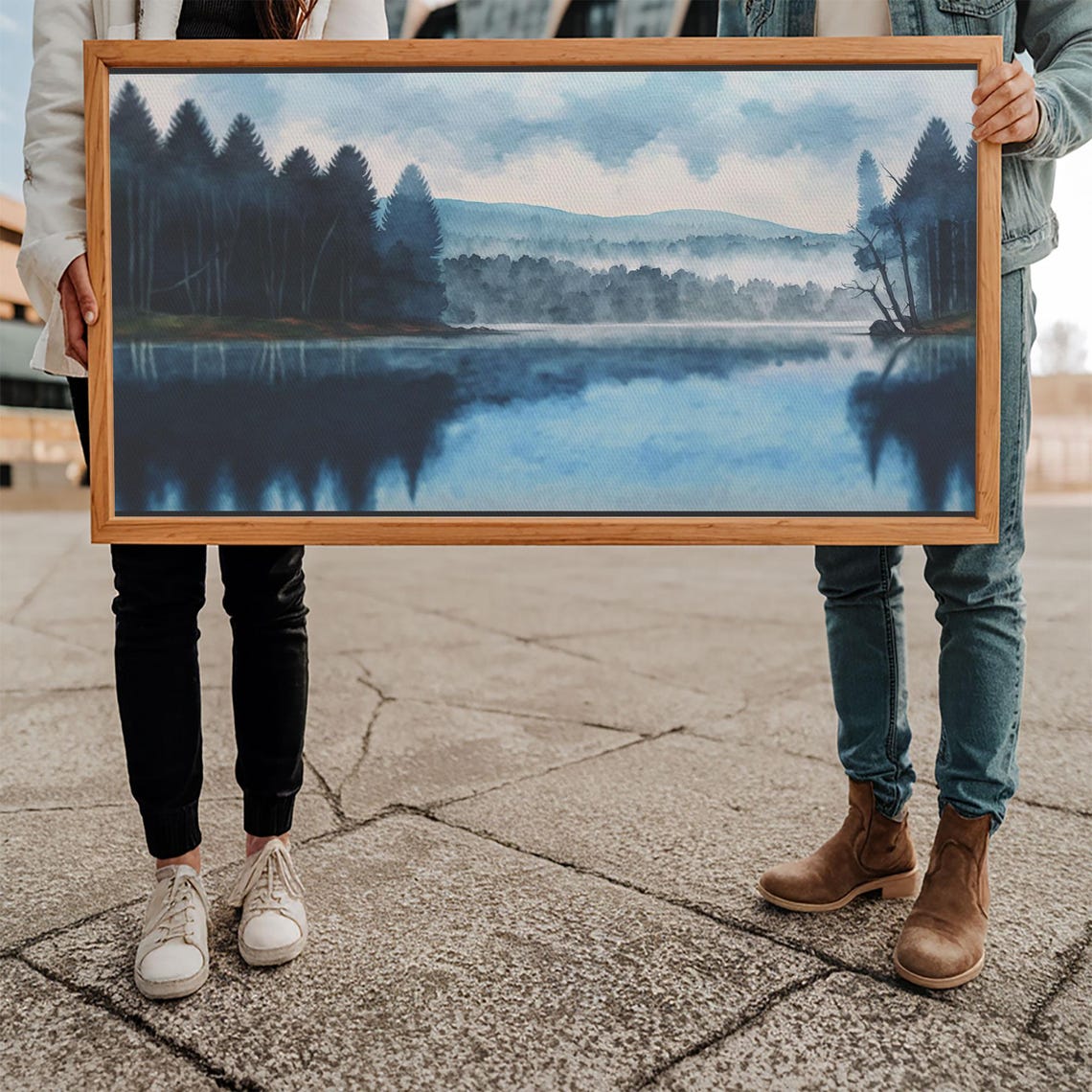 Blue Lake Art Framed Print Blue Lake Painting Lake House Decor Guest Room Landscape Painting Waldo Lake Painting - Image 5