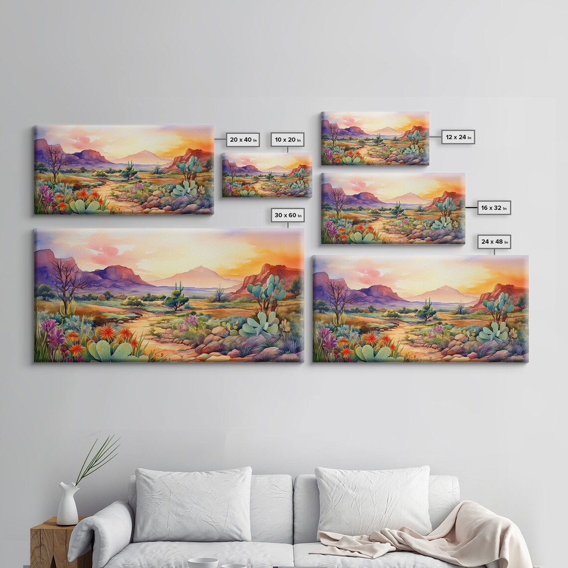 Southwestern Desert Landscape, Mid-Century Modern Art Print - Image 2