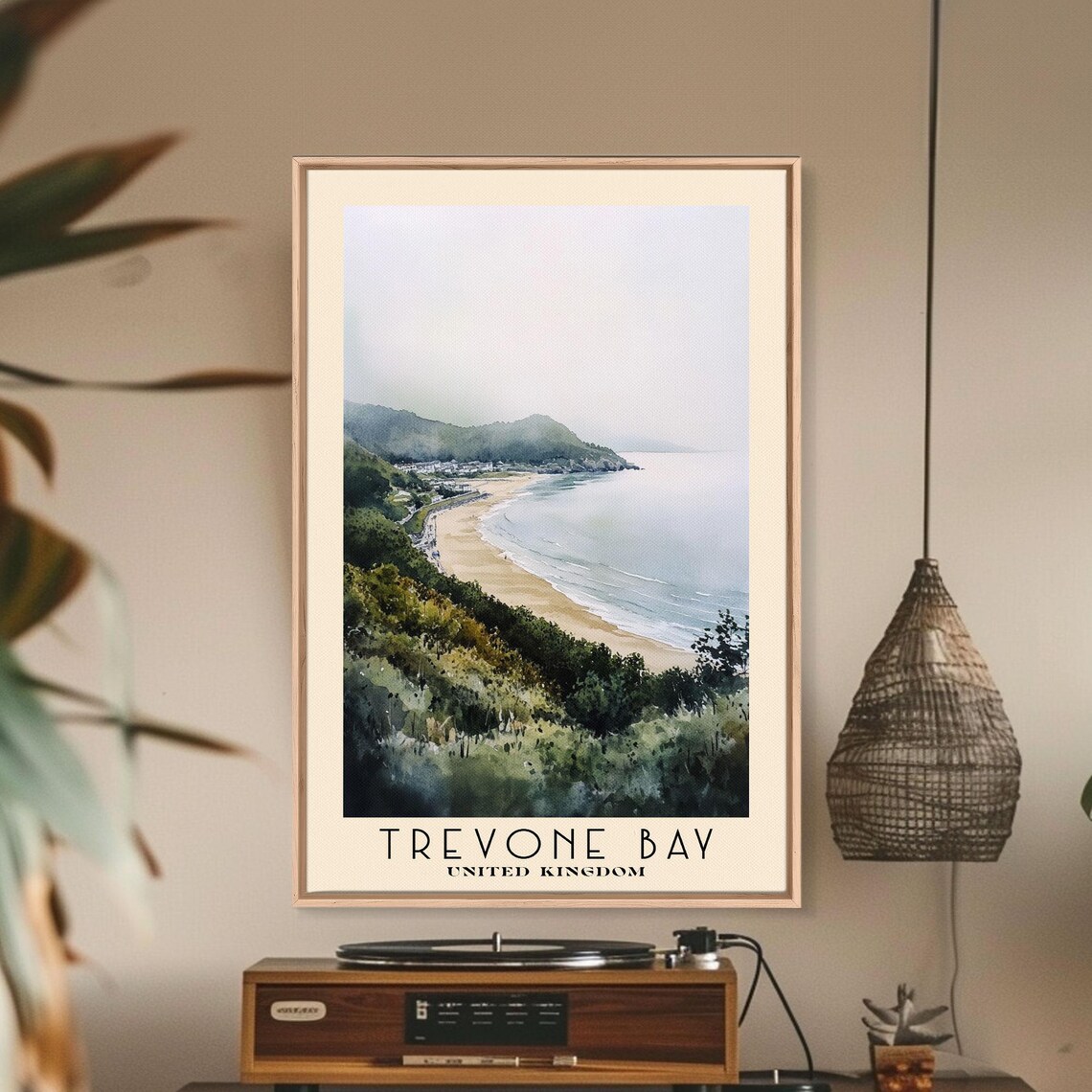 Trevone Bay United Kingdom Watercolor Print Vacation Gift United Kingdom Wall Art Beach Painting Beach Decor Beach Or Lakehouse Art - Image 3