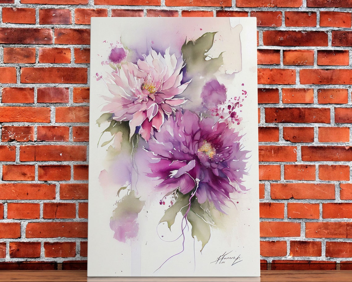 Pink Purple Watercolor Blossom Flowers Soft Botanical Floral Poster - Image 5