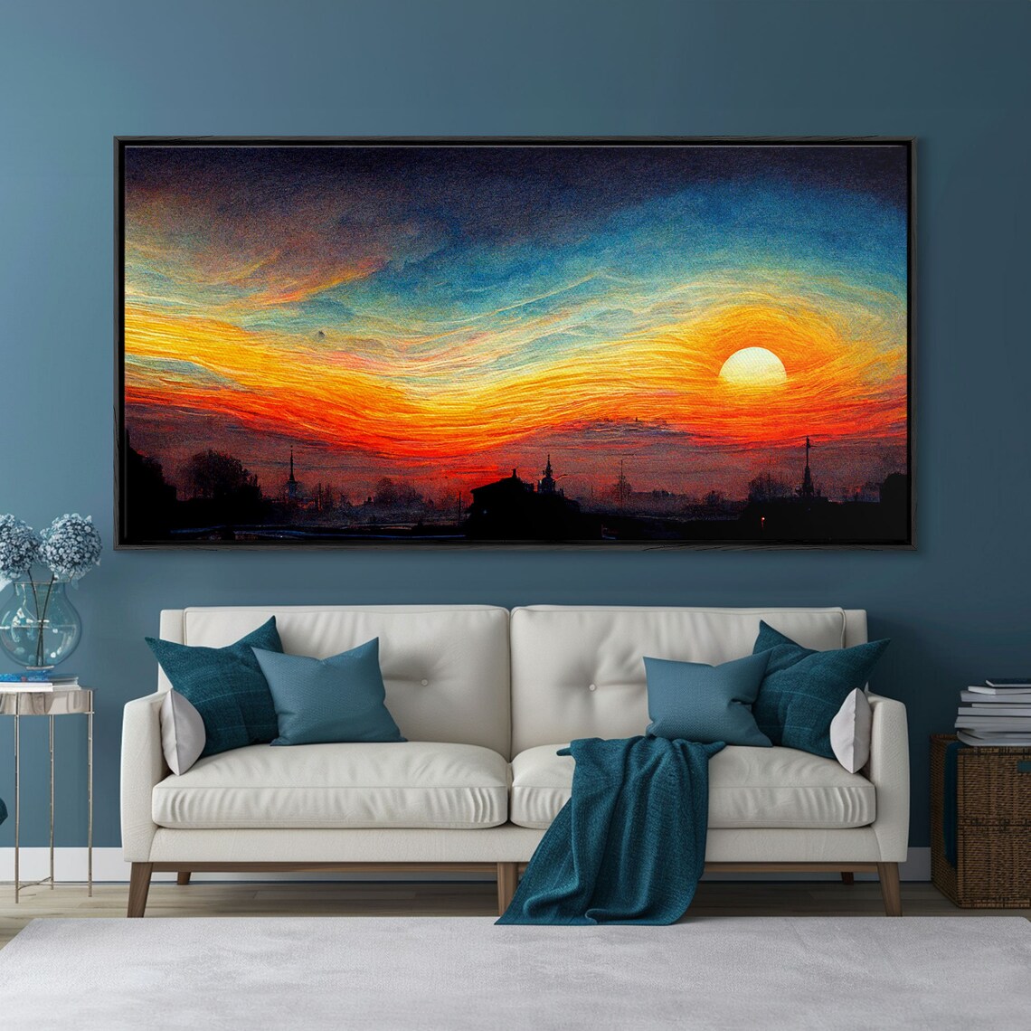 Beautiful Sunset Ink Painting Style Art Print