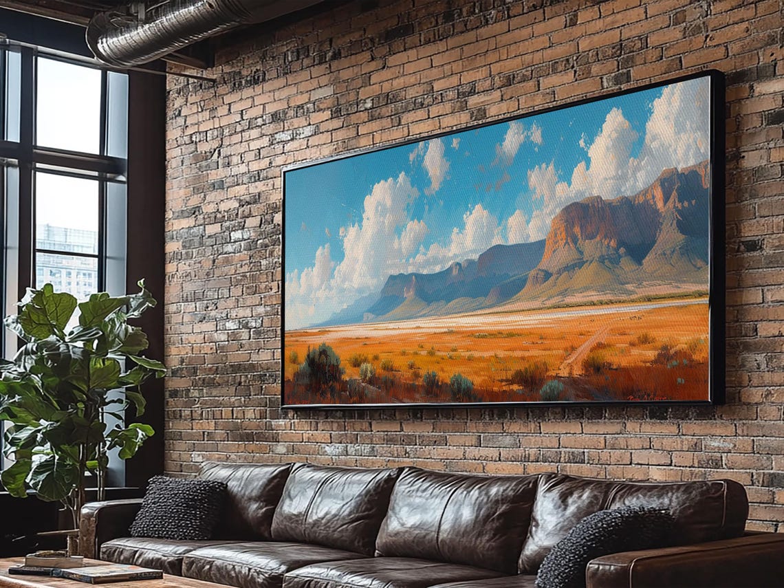 Desert Mesa Golden Prairie Panoramic Landscape Painting Wall Poster - Image 6