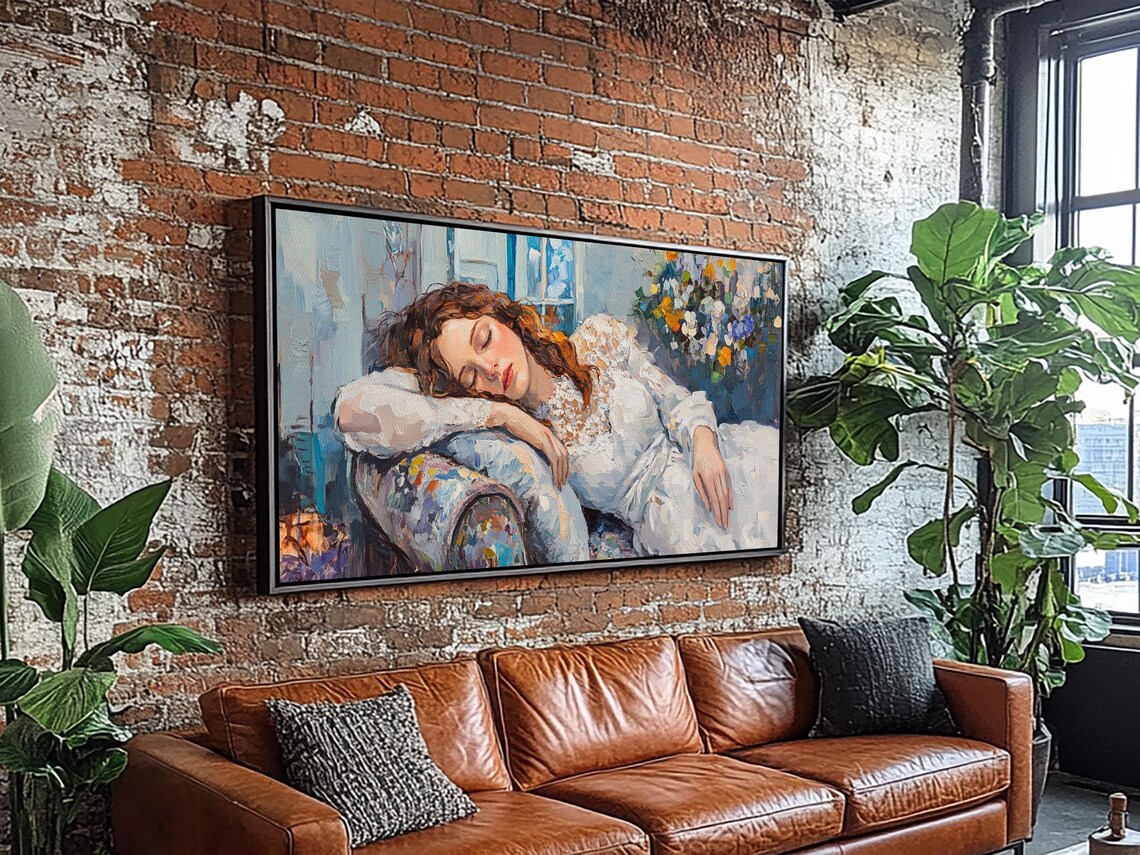 Sleeping Woman Impressionist Oil Painting Romantic Bedroom Poster - Image 4
