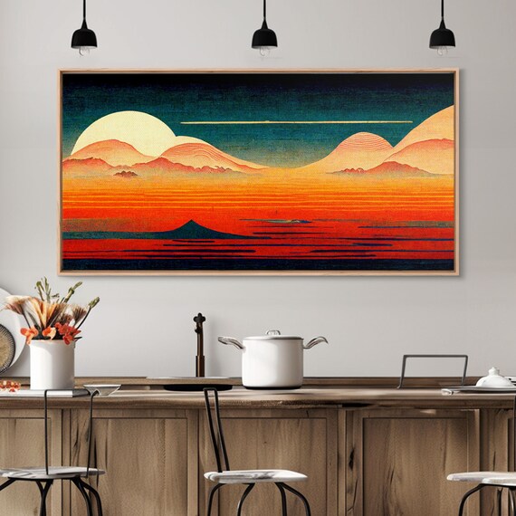 Art Deco Sunset Desert Dunes Art Print