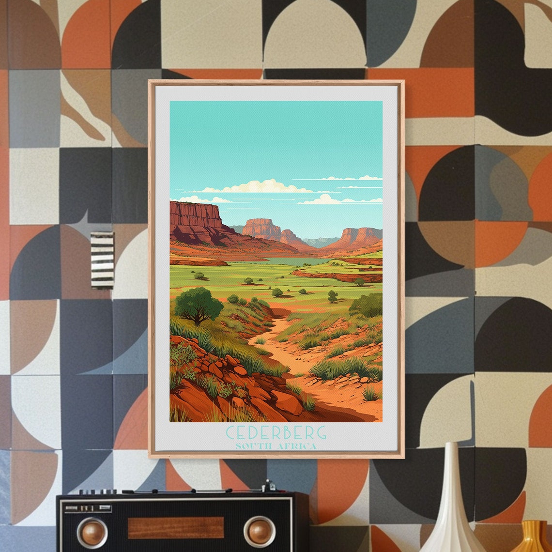 Cederberg South Africa Red Rock Cliffs Green Valley View Poster