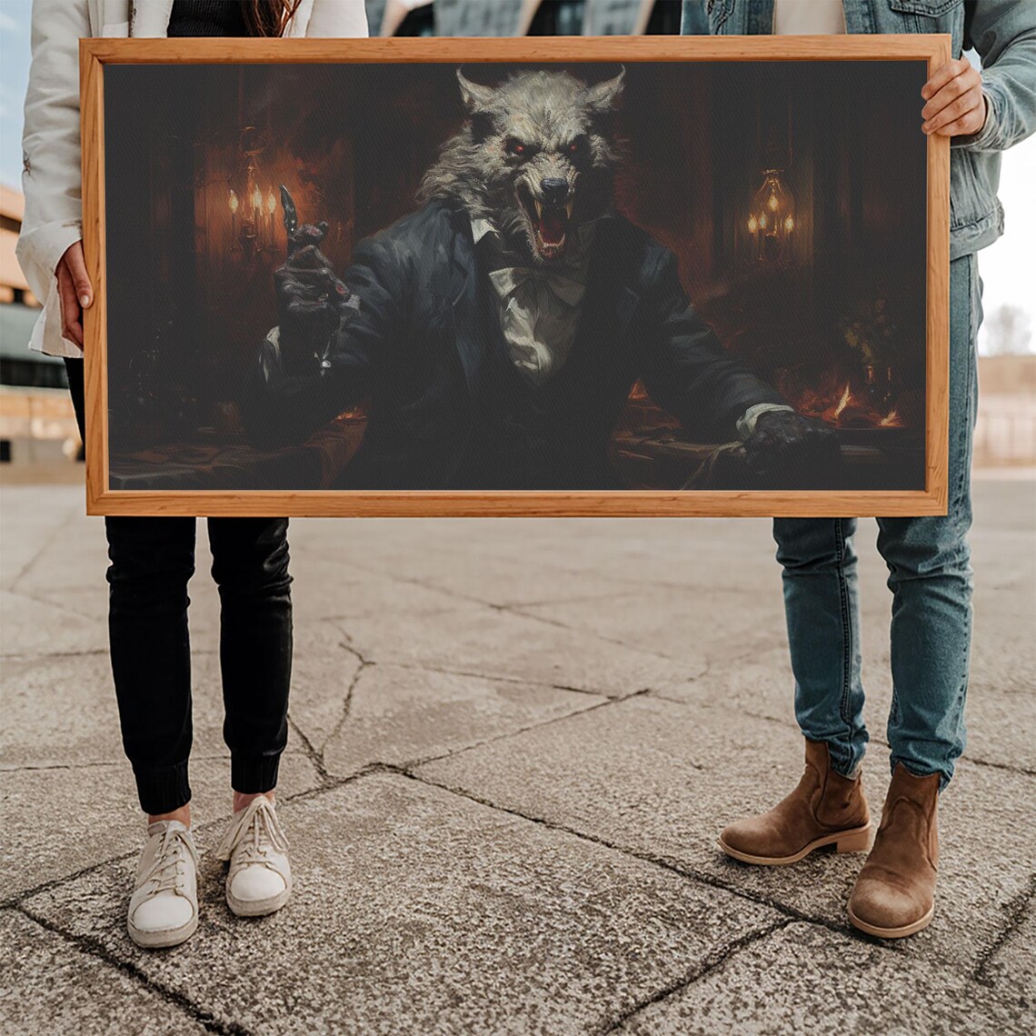 Victorian Werewolf Gentleman Portrait Dark Academia Horror Wall Art - Image 5