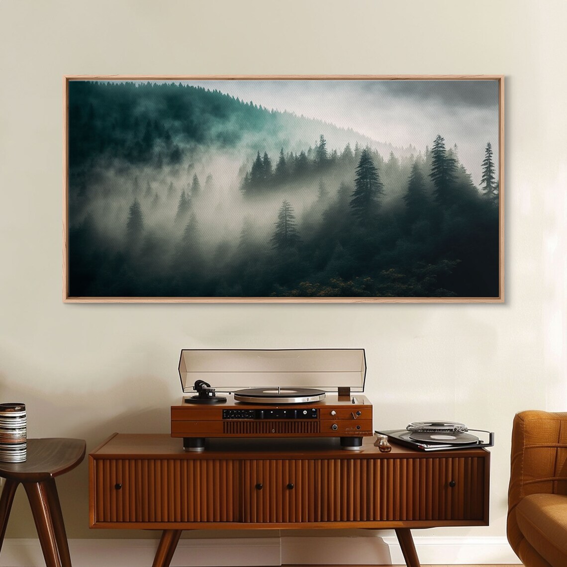 Foggy Forest Zen Landscape Art Print, Relaxing Decor - Image 4