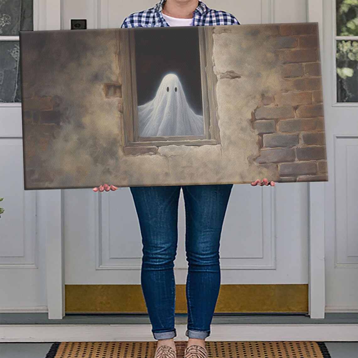 The Ghost In The Window, Funny Halloween Art - Image 4
