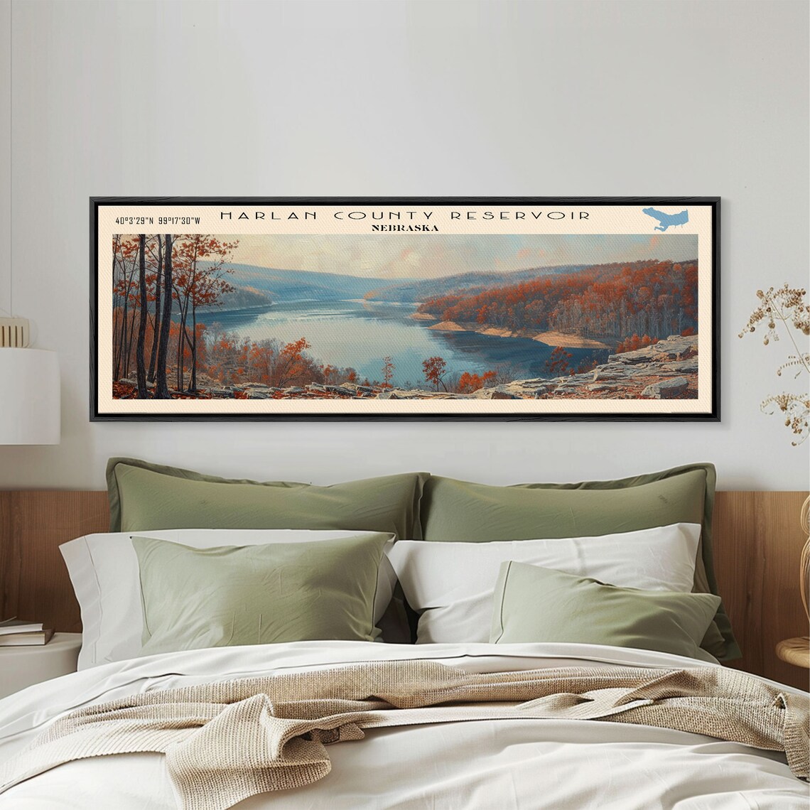 Harlan County Reservoir Nebraska Travel Poster