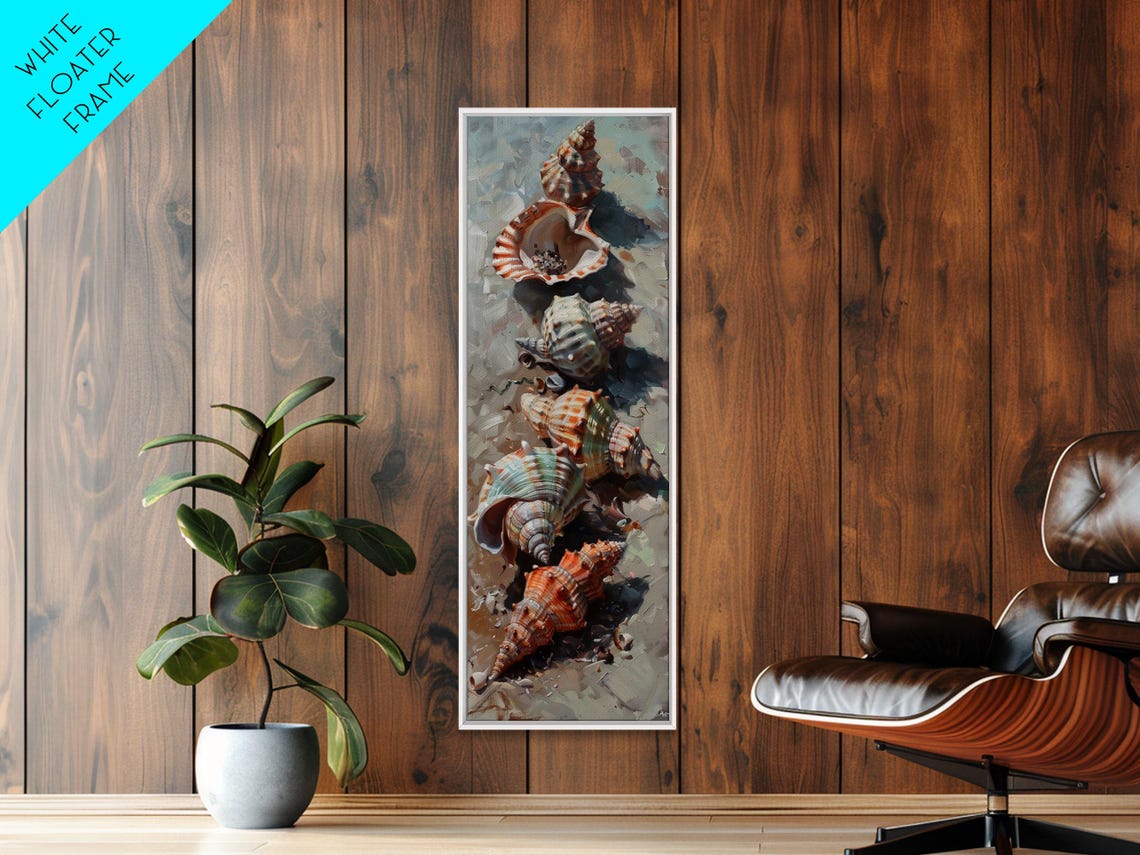 Row Of Elegant Seashells On Soft Sand Coastal Still Life Beach Poster - Image 6