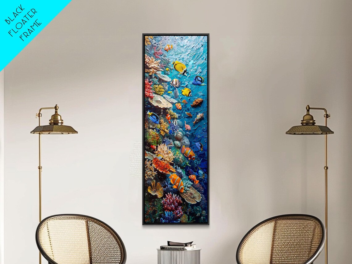 Coral Reef Underwater Scene, Tropical Fish Art Print - Image 4