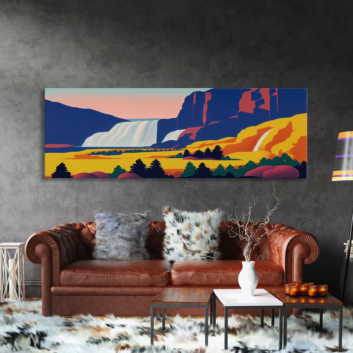Psychedelic Secret Waterfall, Trippy Abstract Art Print - Image 3