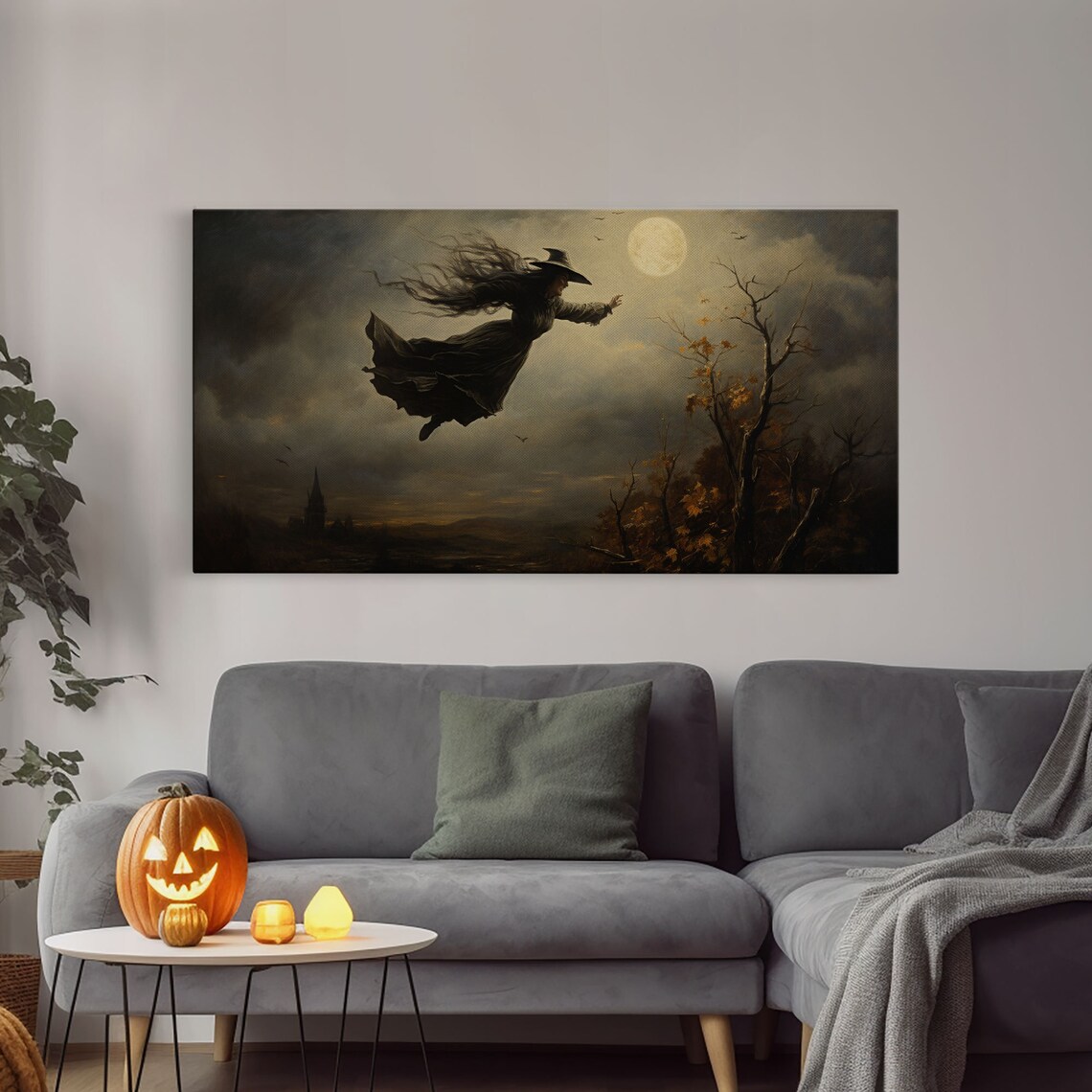 The Flying Witch, Halloween Horror Art Print - Image 4