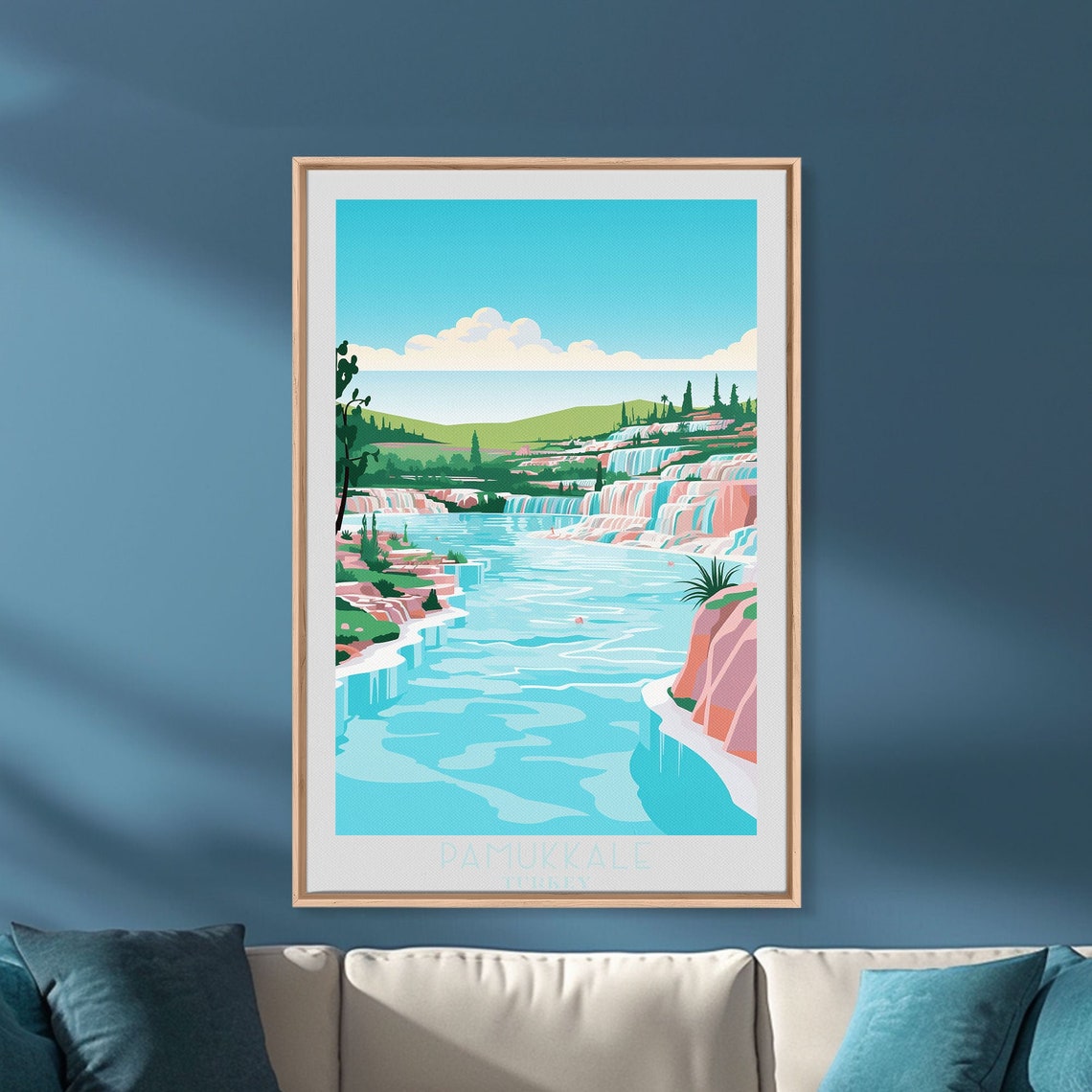 Pamukkale Turkey White Travertine Terraces Turquoise Pools Poster - Image 6