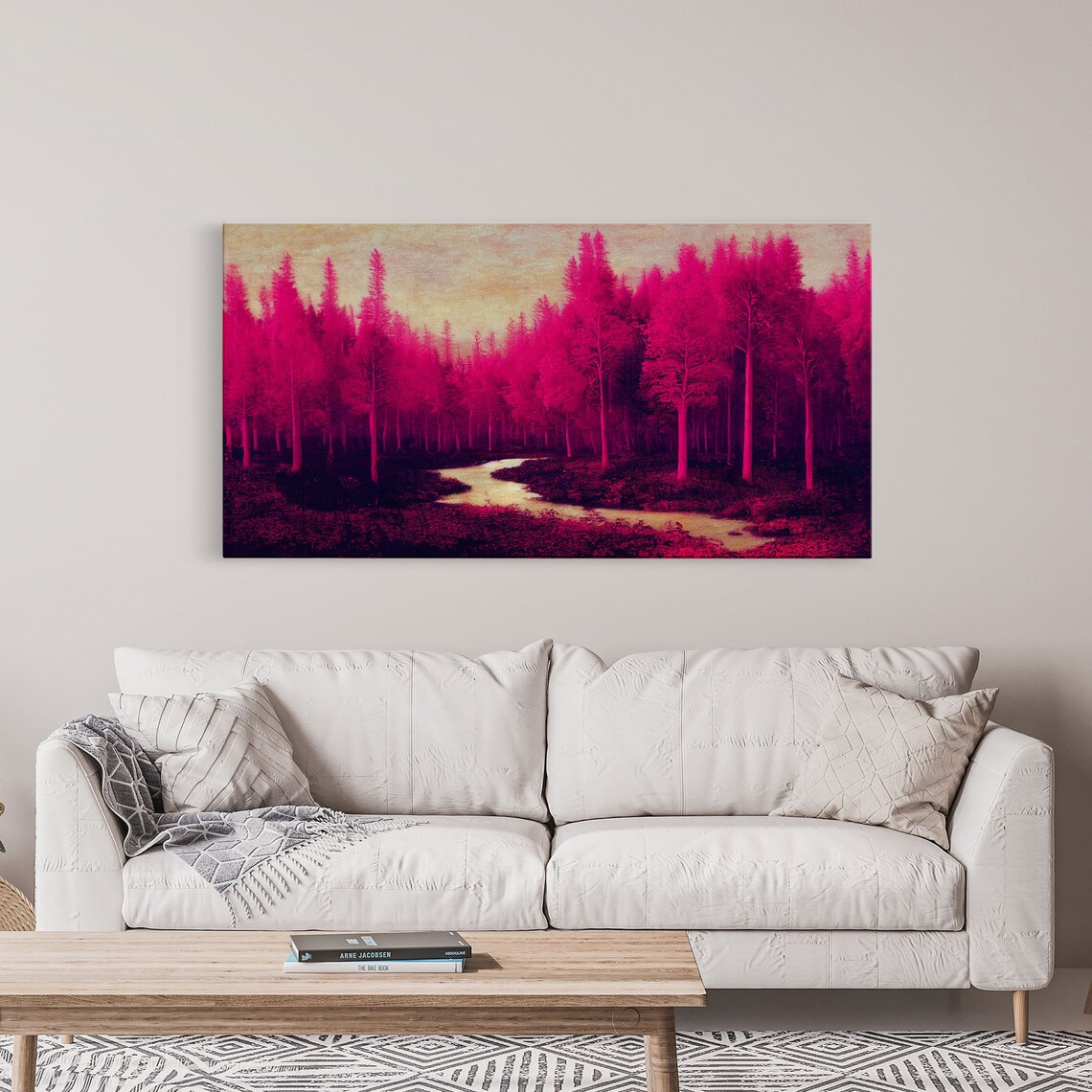 Fuchsia Forest Surreal Abstract Art Print