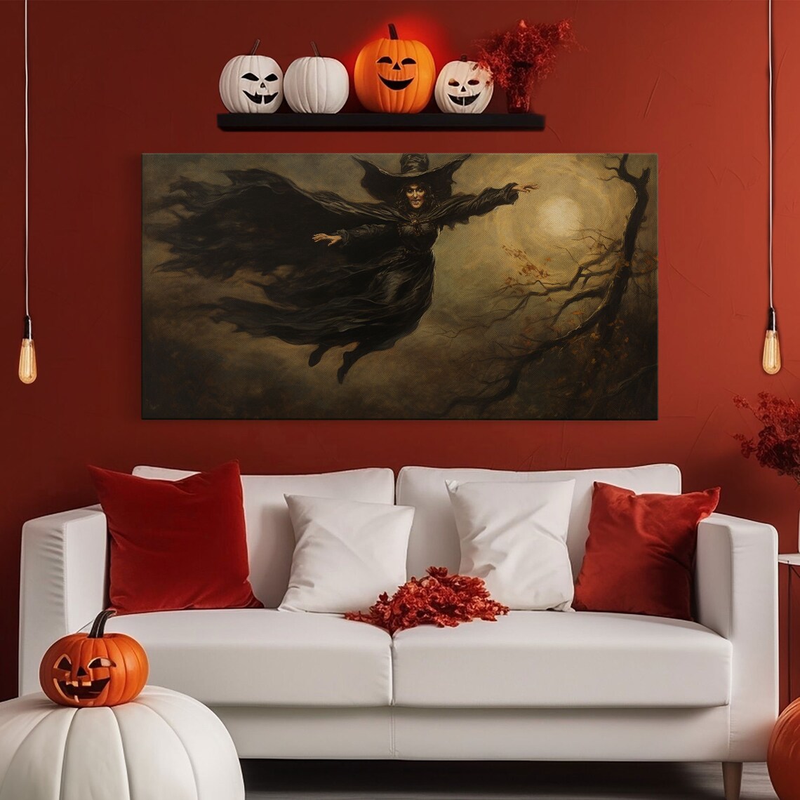 The Flying Witch Halloween Wall Art Poster Print - Image 6