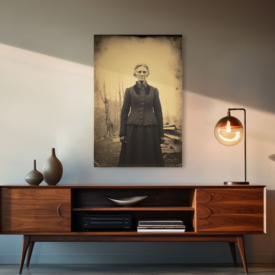 Victorian Elderly Woman Sepia Antique Photograph Vintage Portrait Poster - Image 3