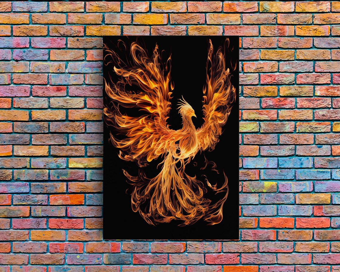 Phoenix Rebirth Art Print, Modern Abstract Decor