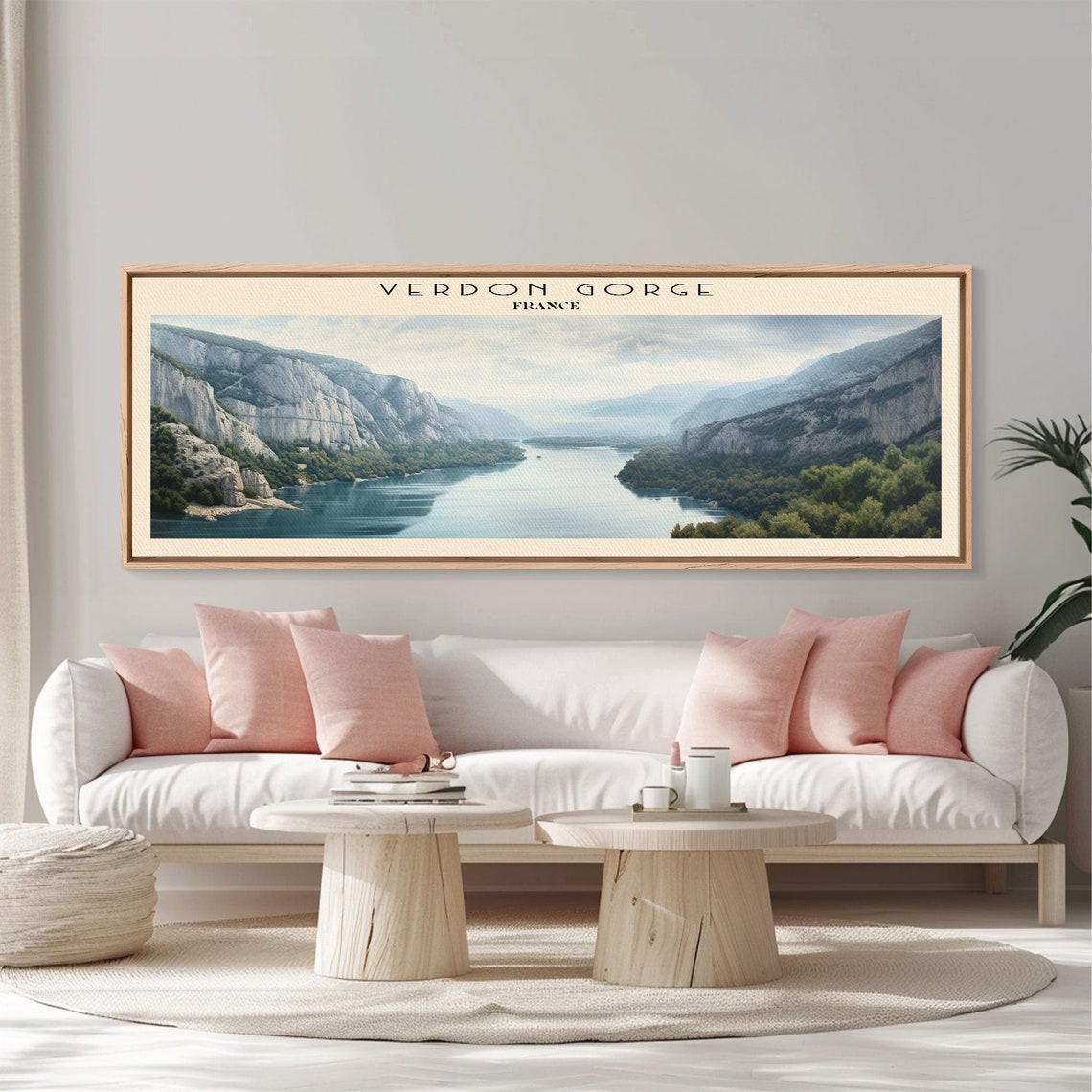 Verdon Gorge France Turquoise River White Cliffs Panoramic Poster