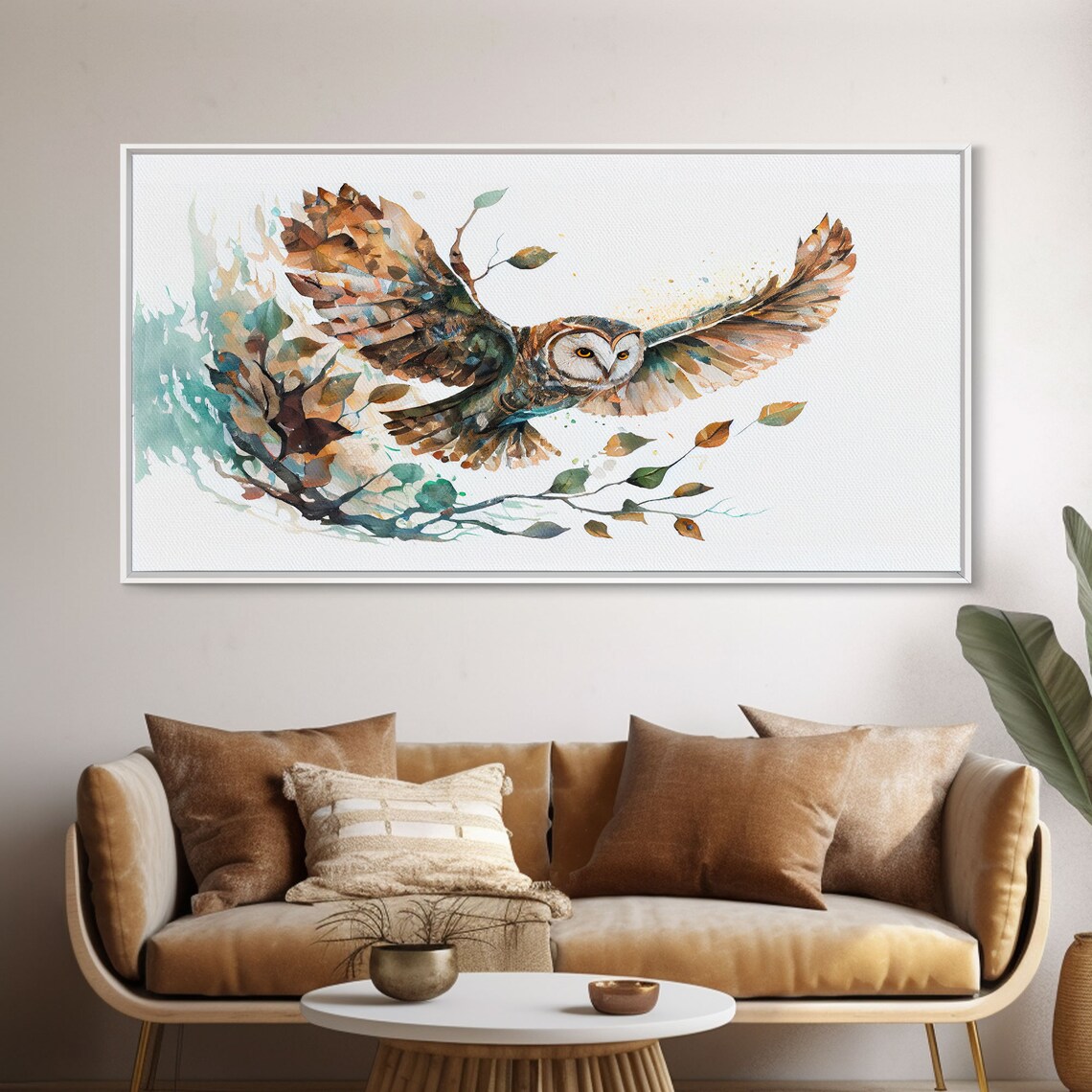Flying Owl With Trees, Double Exposure Nature Art Print - Image 5