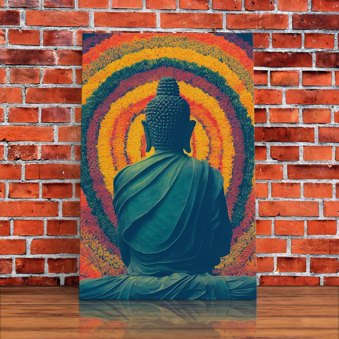 Colorful Rainbow Buddha, Yoga Studio Art Print - Image 5