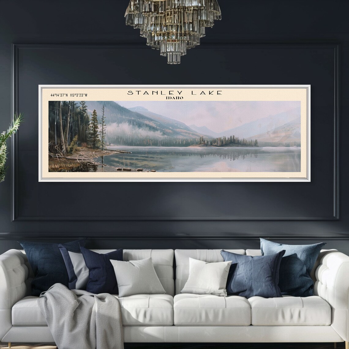 Stanley Lake Idaho Misty Alpine Lake Pine Mountain View Travel Poster - Image 3