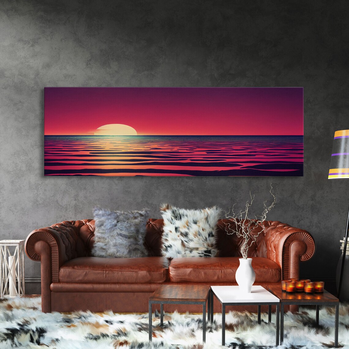 Abstract Sunset Sky Painting, Modern Wall Art Print - Image 3