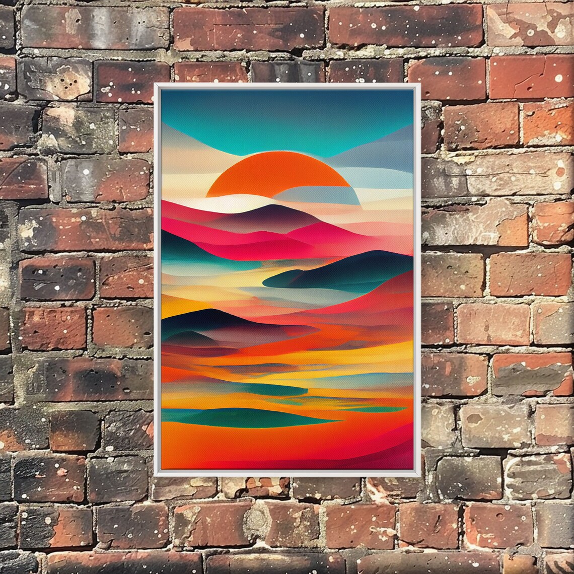 Midcentury Clouds and Sunrise Retro Style Art Print - Image 5