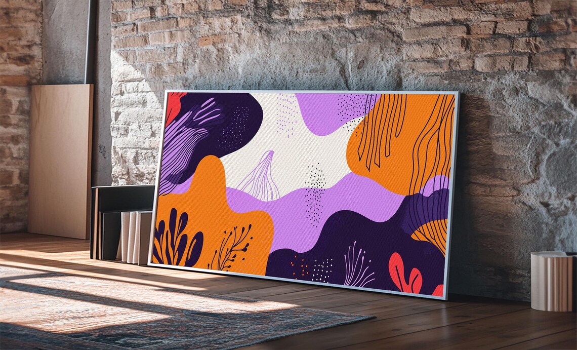 Purple And Orange Preppy Wall Art Framed Print Retro 90s Style Wall Art - Image 4
