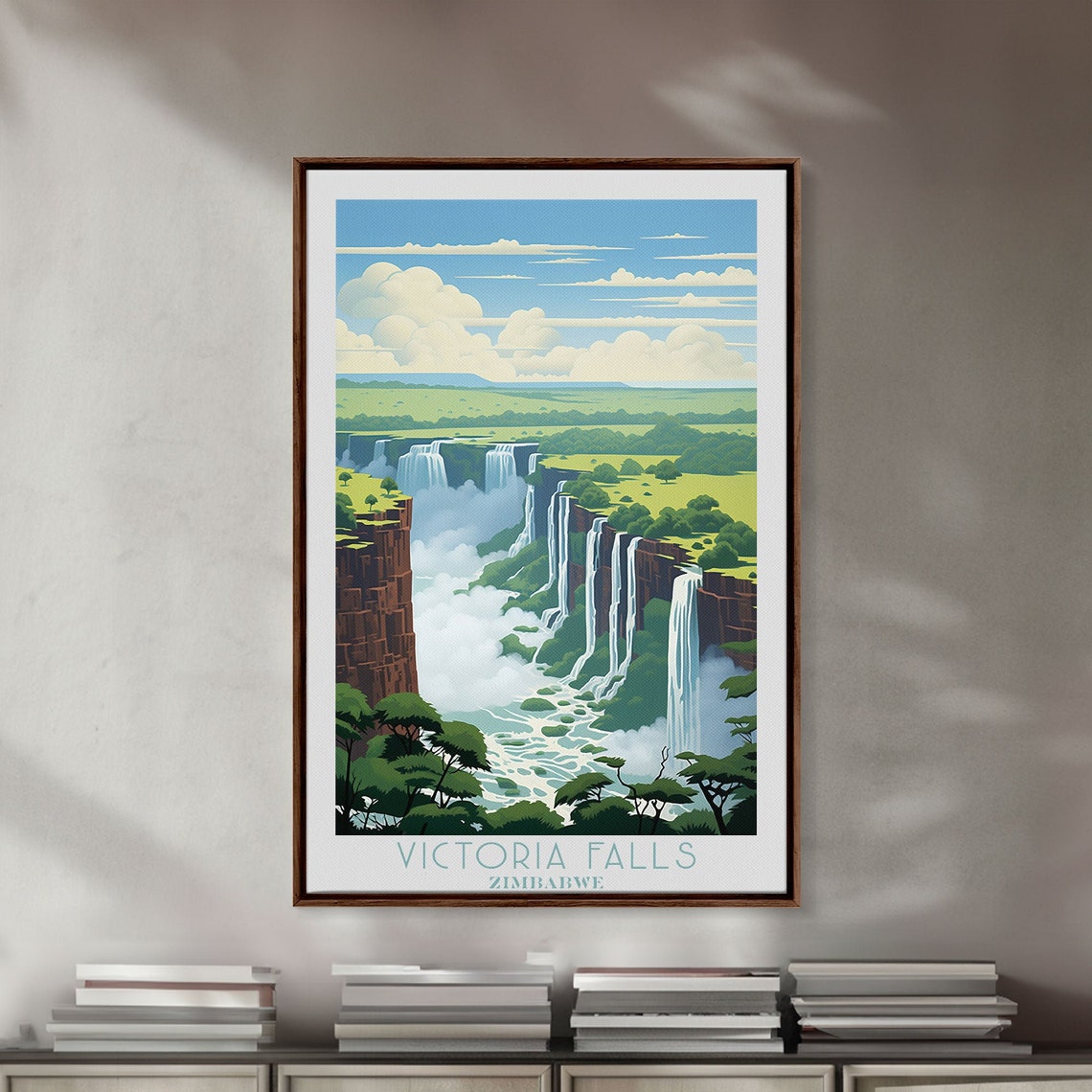 Victoria Falls Zimbabwe Thundering Cascades Mist Gorge View Art Poster