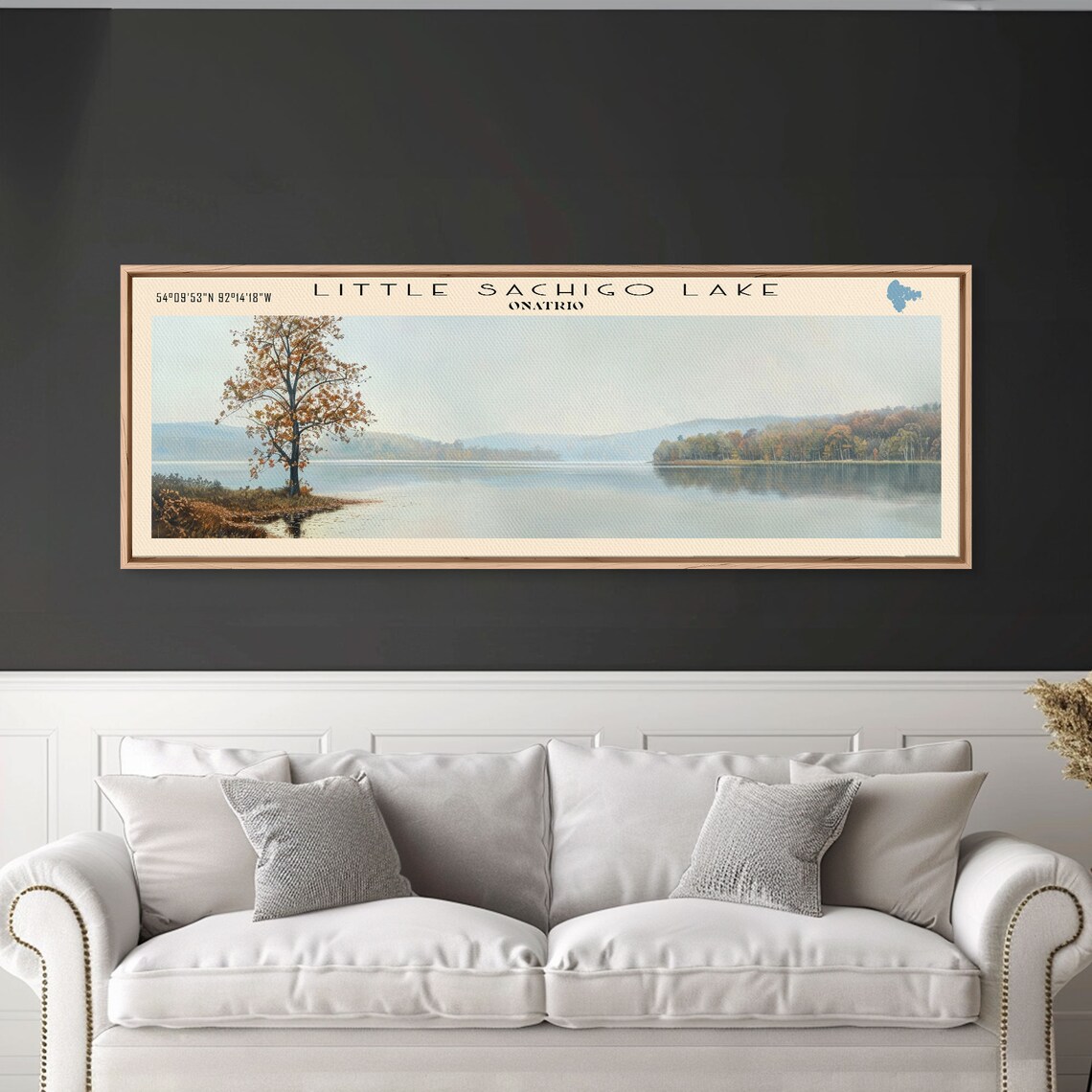 Little Sachigo Lake Ontario Lone Golden Tree Wide Calm Lake Poster - Image 3