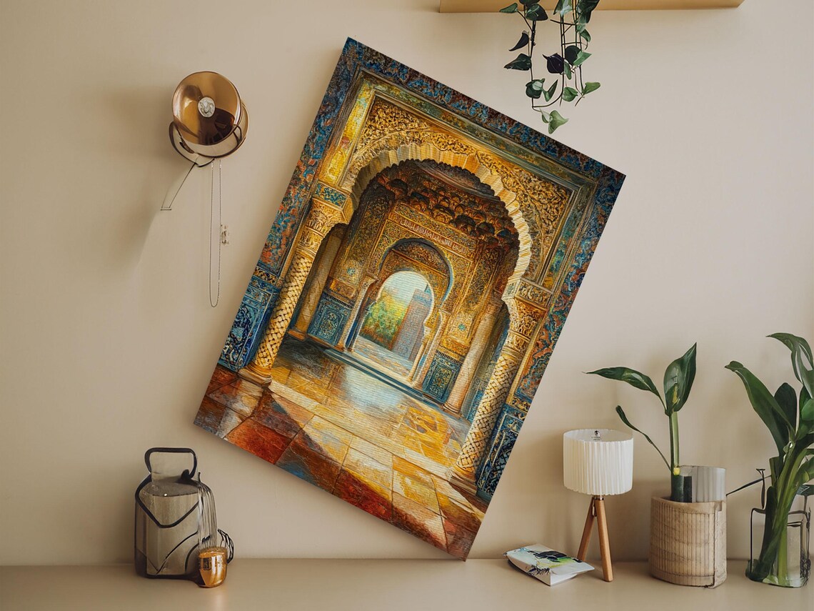 Moroccan Scene Art Print, Arabic-Inspired Poster - Image 3