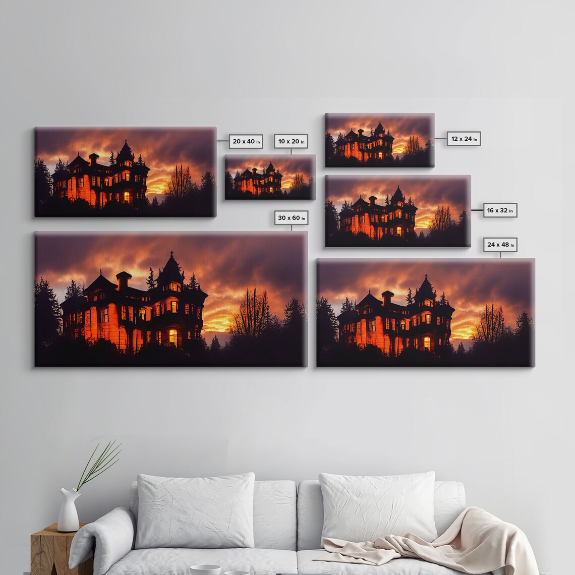 Haunted House Halloween Art Print, Night Scene - Image 2